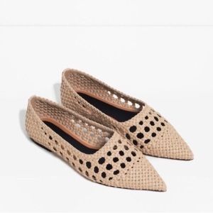 Zara TRF limited edition open work ballet flats 🌾  Sz39 (8 US)